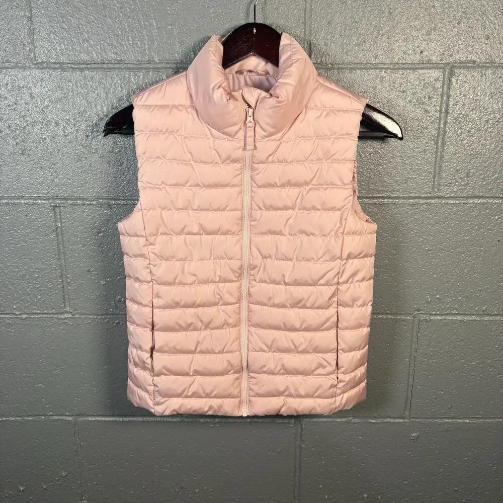 Old Navy Active Puffer Vest Youth XL 14-16 Pink Lightweight Full Zip Girls
